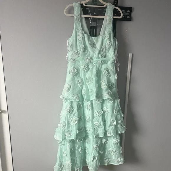 Lulus Mint Green Rosette Dress - Picture 2 of 5